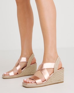 Elastic Crossover Esparille Sandal Wide - Image