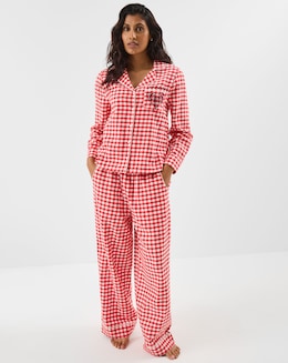 Accessorize Embroidered Gingham Long Pyjamas