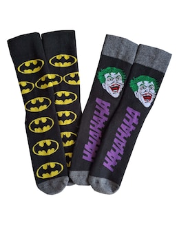 Mens 2pk Batman & Joker Slipper Sock - Image