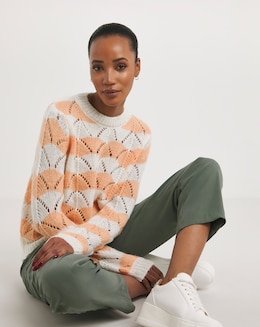 Stripe Crew Neck Jumper - Image