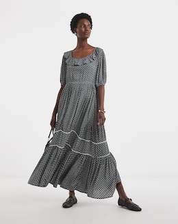 Frill Detail Smock Maxi Dress - Image
