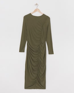 Jersey Ruched Midi Dress - Image