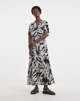 Crinkle Angel Sleeve Maxi Dress - Image