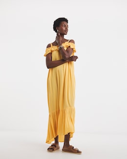 Bardot Crinkle Maxi Dress - Image