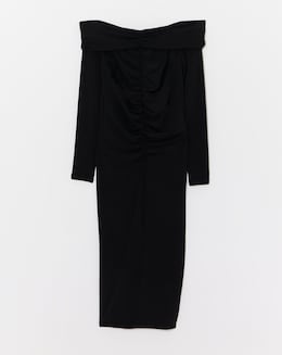 Ruched Bardot Dress - Image