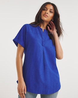 Short Sleeved Linen Top - Image