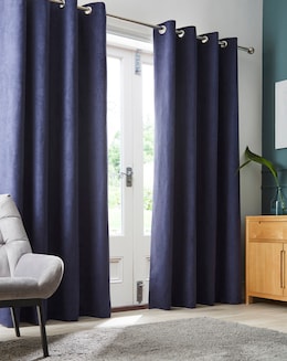 Faux Suede Eyelet Curtains - Image