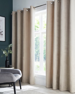 Faux Suede Eyelet Curtains - Image