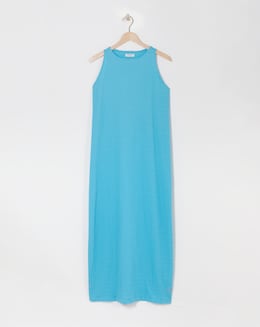 Simply Be Blue Textured Jersey Racer Maxi Dress