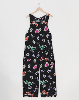 Simply Be Animal Print Crinkle Tie Strap Jumpsuit