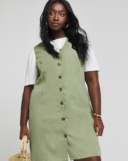Simply Be Sage Button Up Dress