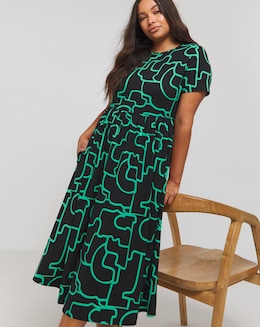 Gree Print Supersoft Pocket Midi Dress - Image