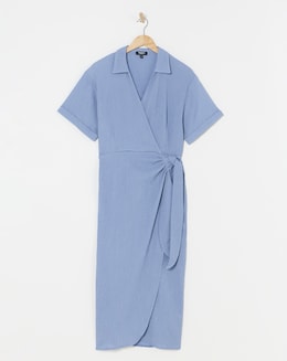 Textured Jersey Wrap Dress - Image