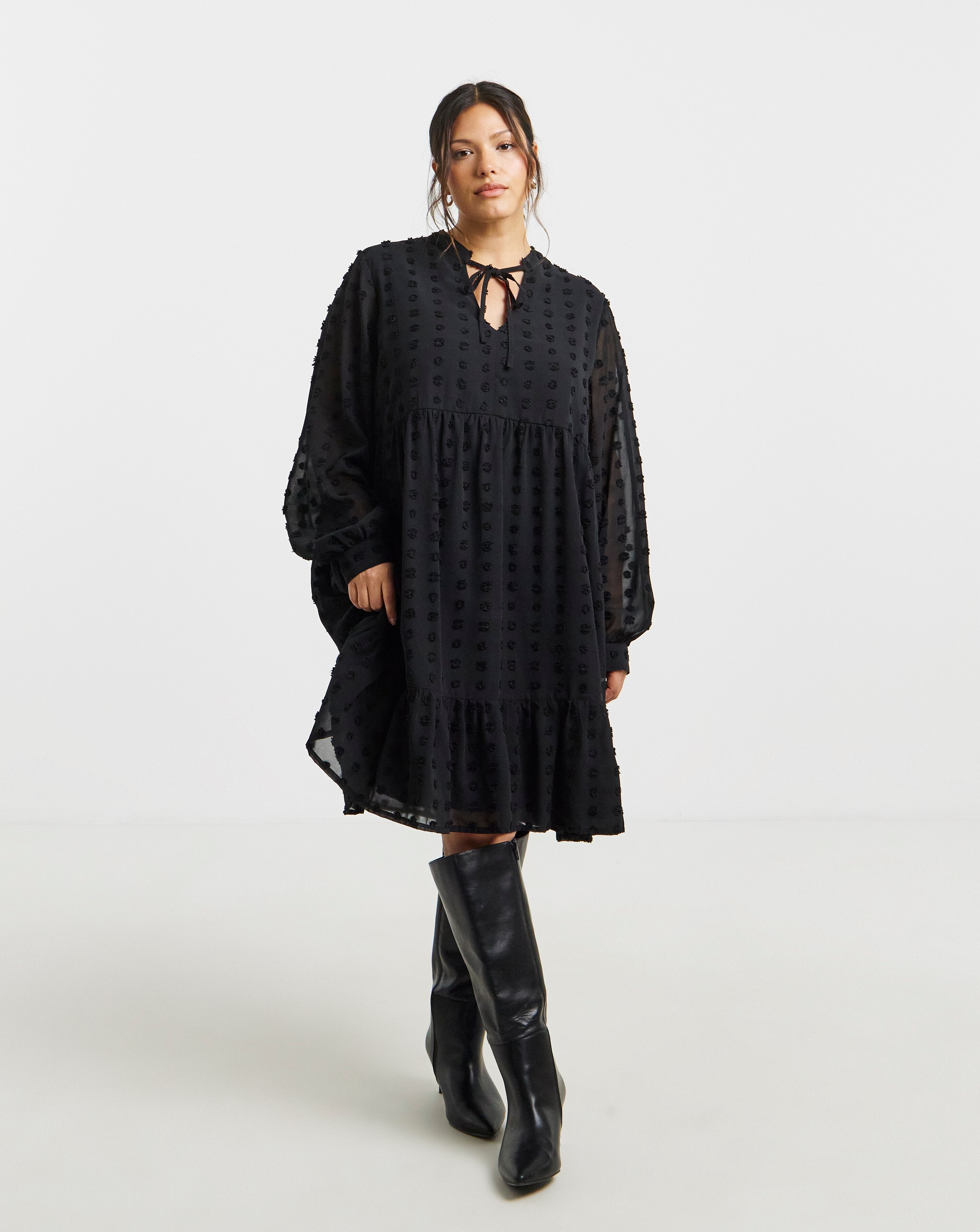 Simply Be Ombre Star Jacquard Skater Dress | JD Williams