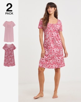 Julipa Floral Value 2 Pack Midi Nighties - Image