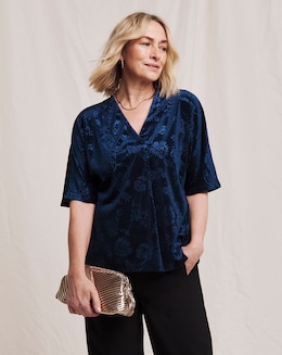 Julipa Embossed Velour Top - Image