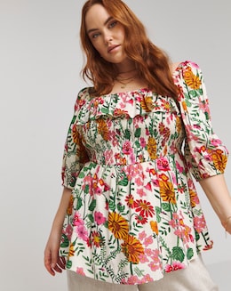 Lovedrobe Floral Shirred Top - Image