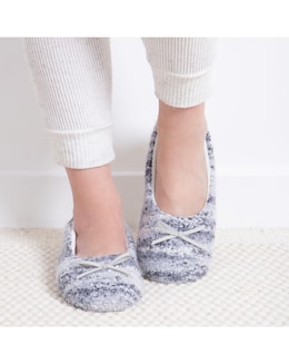 Totes toasties Ladies Knitted Ballet Slippers