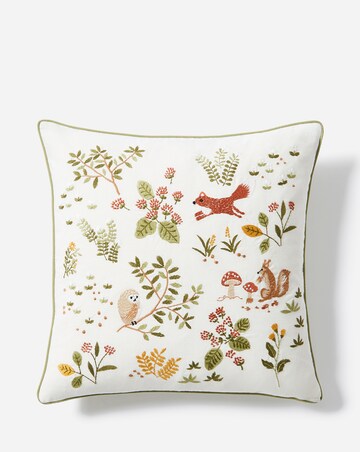 Forest Friends Embroidered Cushion