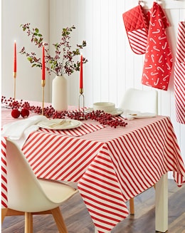 Catherine Lansfield Candy Cane Table Cloth