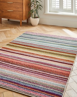 Villa Multicoloured Striped Rug - Image