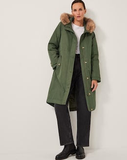 Monsoon Paula Faux Fur Parka Coat