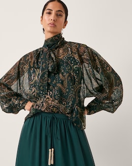 Monsoon Marianna Sheer Pussybow Blouse