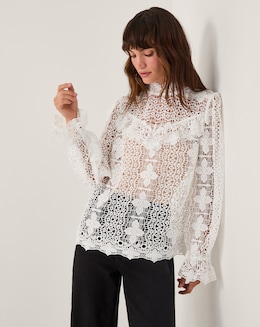 Monsoon Phoebe Sheer Lace Blouse - Image