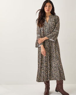 Monsoon Harriet Floral Midi Dress - Image