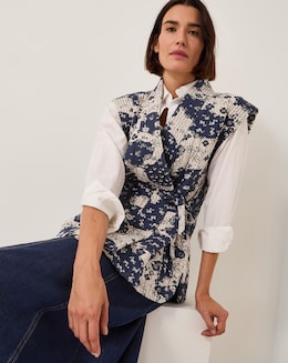 Monsoon Alison Floral Quilted Gilet - Image