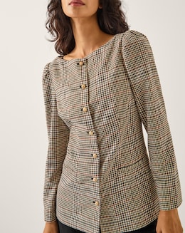 Monsoon Carmen Check Print Jacket - Image