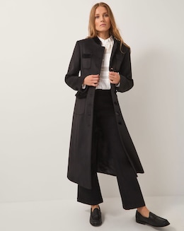Monsoon Viv Velvet Trim Military Coat