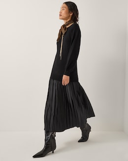 Monsoon Fia Jumper Pleated Midi Dress
