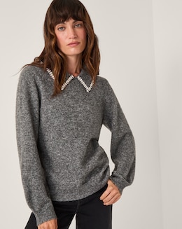 Monsoon Caryn Embellished Collar Jumper
