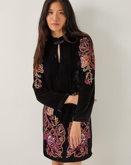 Monsoon Faye Velvet Mini Tunic Dress