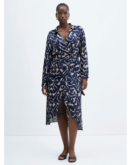 Mango Blue Printed Dress - Image