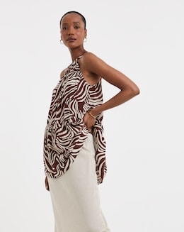 Textured Crinkle Halter Top - Image