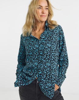 Dipped Back Viscose Shirt - Image
