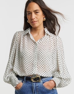 Dobby Volume Sleeve Shirt - Image