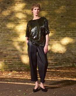 Sequin Short Sleeve Top - Image