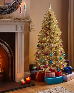 Pre Lit Tinsel Christmas Tree - Image