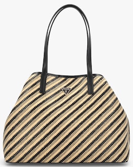 Guess Vikky II Natural Black Beachy Tote Bag