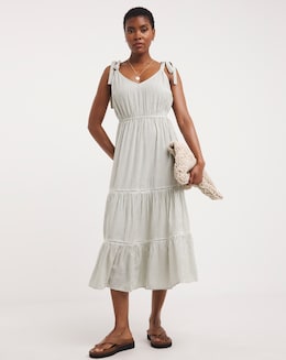 Striped Crinkle Viscose Cami Dress - Image