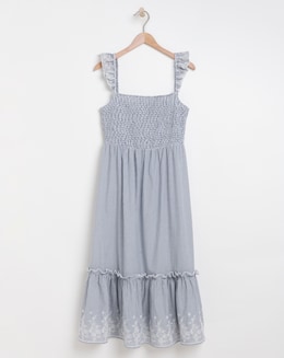 Stripe Broderie Cami Dress - Image