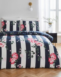 Joanna Hope Floral Stripe Duvet Set - Image