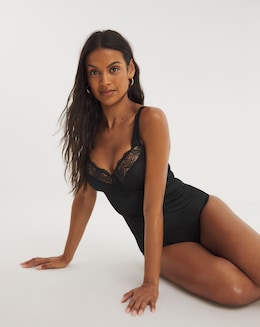Ella Lace Firm Control Black Bodyshaper - Image