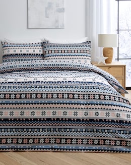 Laurie Fairisle Brushed Cotton Duvet Set - Image
