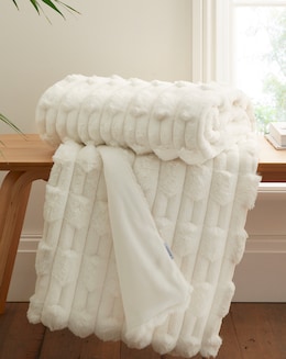 Bianca Carved Faux Fur Throw - Image