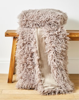 Mongolian Faux Fur Throw - Mink - Image