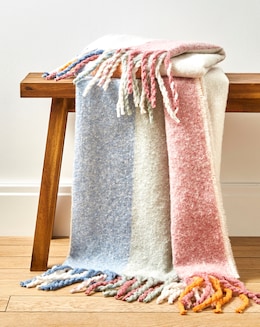 Striped Faux Mohair Throw - Image